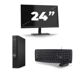 Dell OptiPlex 3070 Micro USFF - Intel Core i3-9.ª generación - 8 GB de RAM - 256 GB SSD - Windows 11 + 1 monitor de 24 pulgadas