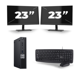 Dell Optiplex 7070 Micro USFF - Intel Core i5-9e Generatie - 8GB RAM - 256GB SSD - Windows 11 + 2x 23 inch Monitor