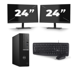 Dell OptiPlex 7080 USFF - Intel Core i5-10.ᵃ Generación - 8GB RAM - 256GB SSD - Windows 11 + 2x 24 pulgadas Monitor