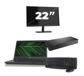 Fujitsu LIFEBOOK E5411 - Intel Core i5-11e Generatie - 14 inch - 8GB RAM - 256GB SSD - Windows 11 Home + 1x 22 inch Monitor