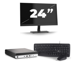 HP EliteDesk 800 G5 USFF - Intel Core i5-9e Generatie - 8GB RAM - 256GB SSD - Windows 11 + 1x 24 inch Monitor