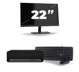 HP EliteDesk 800 G6 USFF - Intel Core i3-10.ª Generación - 8GB RAM - 256GB SSD - Windows 11 + 1x 22 Pulgadas Monitor