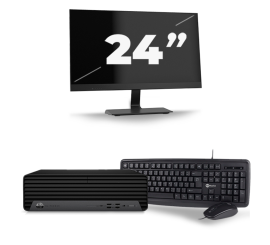 HP EliteDesk 800 G6 USFF - Intel Core i3-10.ª Generación - 8GB RAM - 256GB SSD - Windows 11 + 1x 24 Pulgadas Monitor