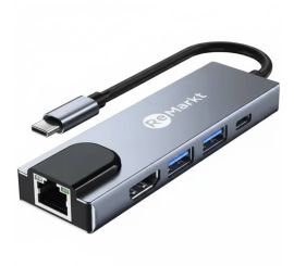 USB-C a HDMI 4K + Ethernet + USB 3.0 (x2) + Adaptador USB-C