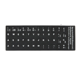 Hoja de pegatinas para teclado QWERTY ES