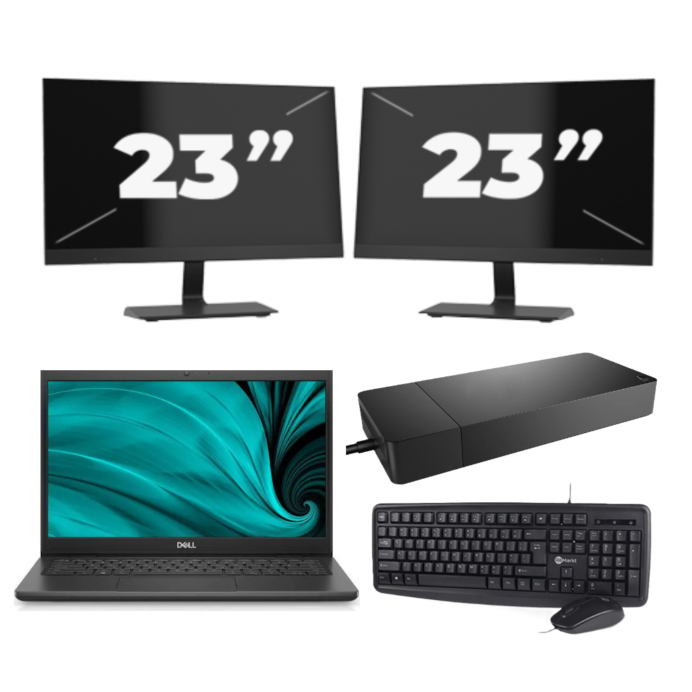 Mostrar detalles de Dell Latitude 3430 - Intel Core i3 de 12ª geração - Tela de 14 polegadas - 8 GB de RAM - SSD de 256 GB - Windows 11 Home + 2 monitores de 23 polegadas https://www.remarkt.es/media/catalog/product/d/e/dell_latitude_3430_2x23.png
